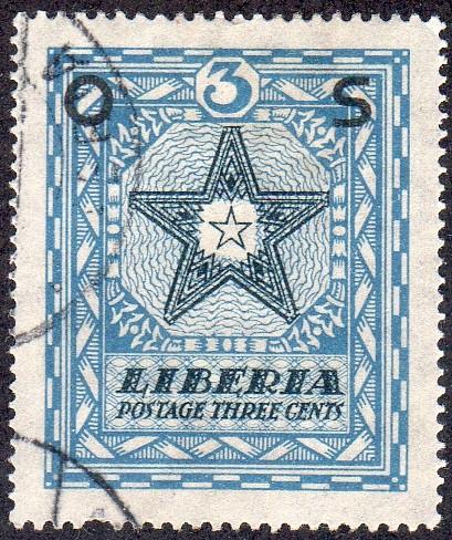 Liberia O143 - Used - 3c Liberian Star (Official) (1923)