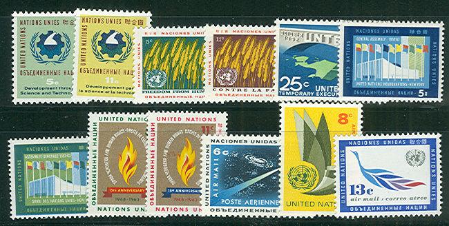 UNITED NATIONS 1963 COMPLETE YEARSET NH