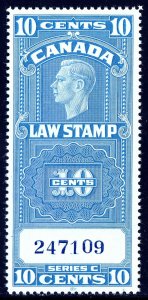 CANADA — FSC21 — 1938 KGVI 10¢ LAW STAMP — MNH — VAN DAM $12.00