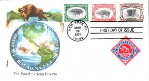 #3505a-d Pan American Inverts Edken FDC