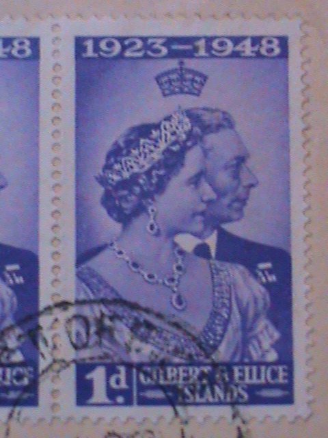 GILBERT & ELLICE ISLANDS STAMP FDC-1949 SC#54 SILVER WEDDING 72 YEARS OLD FDC