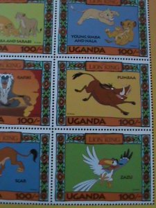 UGANDA-1994-DISNEY CARTOON-FAMOUS MOVIE-LION KING MNH-SHEET VERY FINE