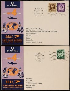 GREAT BRITAIN 1960 London - Santiago Chile First Flight Cover intermediates (11)