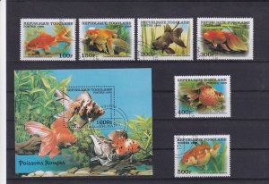 SA19d Togo 1999 Fishes minisheets + stamps used