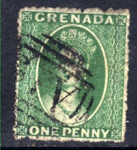 Grenada 1863 – 71 QV 1d Green Small upright Star SG 4 ( D123 )