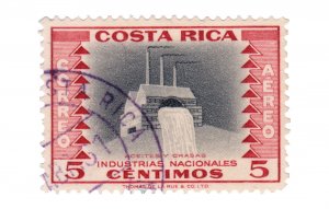 COSTA RICA AIRMAIL STAMP 1954. SCOTT # C227. USED