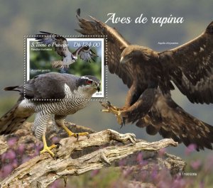 Sao Tome & Principe 2019 MNH Birds of Prey on Stamps Osprey Goshawk 1v S/S