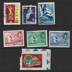 Ghana Used Mini Lot of 7 different stamps 2018 CV $3.90