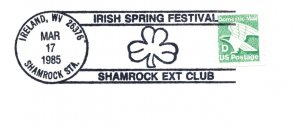 US SPECIAL PICTORIAL POSTMARK COVER IRISH SPRING FESTIVAL- IRELAND WEST VIRGINIA