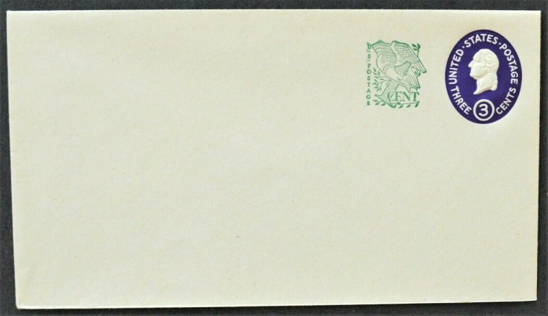 1958 US Sc. #U540 die 3, surcharged stamped envelope, unused, excellent shape