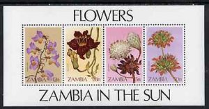 ZAMBIA - 1983 - Wild Flowers - Perf Min Sheet - Mint Never Hinged