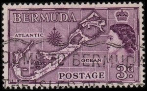 Bermuda 148 - Used - 3p Map (Sandy's) (1953)