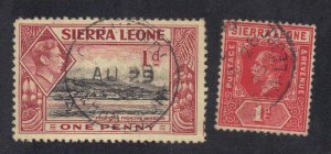 SIERRA LEONE SCOTT# 104, 174 USED  1p 1912-24