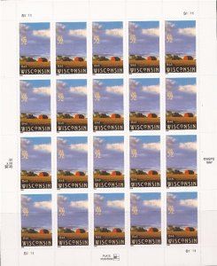 US Stamp - 1997 Wisconsin Statehood - 20 Stamp Sheet - Scott #3206