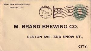 United States Illinois Chicago, Ill. 1897 American Flag Type B14(O)  Postal S...