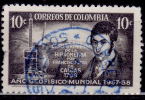 Colombia, 1958, International Geophysical Year, 10c, sc#680, used