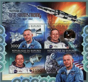 Neil Armstrong Stamp Launching Apollo 11 Space NASA USA S/S MNH #2680-2683