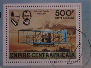 CENTRAFRICAIN:  CENTENARY OF THE WRIGHT BROTHERS-CTO-NH-SHEET LAST ONE.CTO SHEET