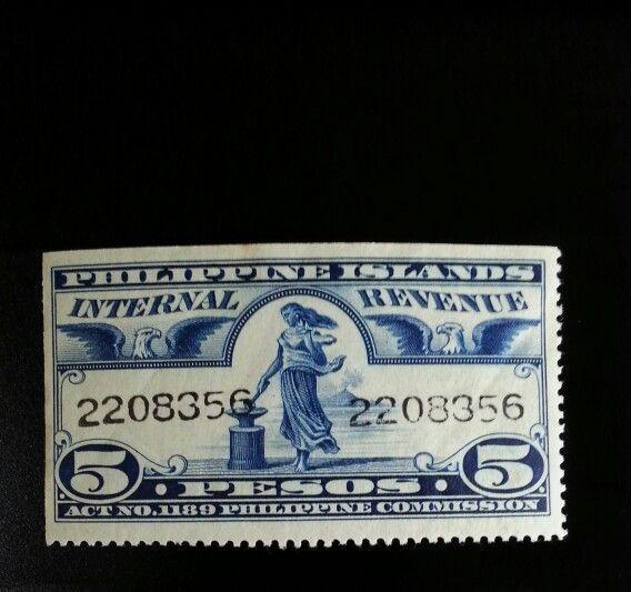 Philippine Islands Internal Revenue 5 Pesos Act No 11 Mint F Vf H Hipstamp