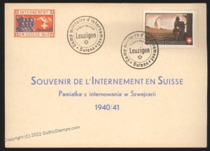 Switzerland WWII Internee Camp Leuzigen Soldier Stamp Cover G107533