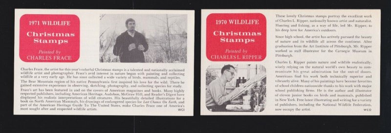 US 1970 & 1971 National Wildlife Federation Mint X-Mas Cinderella Stamp Booklets