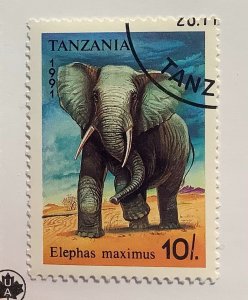 Tanzania 1991 Scott 792 CTO - 10sh,   African Elephant, Loxodonta africana