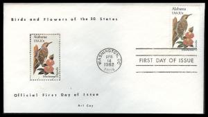 #1953 Alabama Birds and Flowers Coy FDC