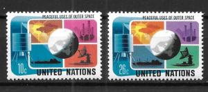 United Nations 256-57 Peaceful Uses of Outer Space set MNH