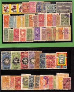 ZA0127 - BRAZIL  - STAMPS - FISCAL STAMPS - LARGE LOT of Revenue Stamps