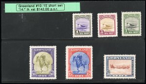 Greenland Stamps # 10-15 MLH VF Scott Value $142.00