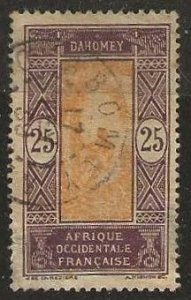 Dahomey 55, used, small thin. 1922. (D285)