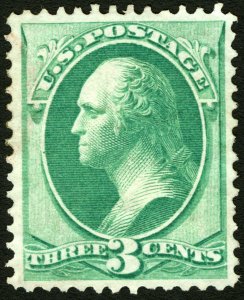 #147 3c 1870 Green Washington Choice Centering Strong Color Faintly Used