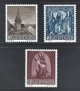 Liechtenstein #317-19 (1957) Christmas Issue, NH XF