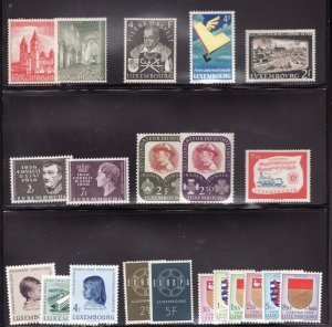 Luxembourg 1953-1959 ( 21 stamps ) - MH Mini Thematic Sets - Current Cv$38.75