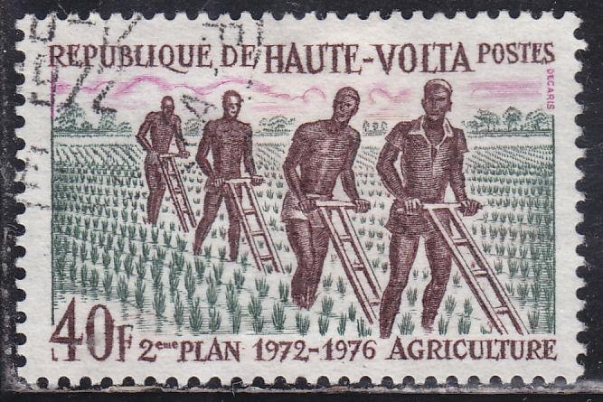 Burkina Faso 279 Plowers in the Field 1972