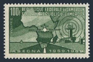 Cameroun 500,MNH.Michel 602. ASECNA.Plane,Map of Africa.1969.