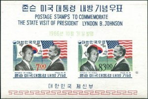 Korea South 1966 SG669 Presidents Pak and Johnson MS MNH