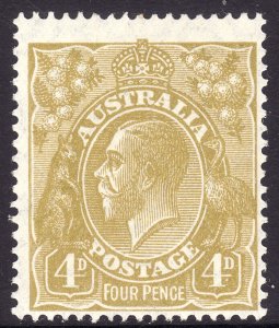 1928 Australia 4 pence KGV MLH perf 14 Wmk 203 Sc# 73a CV $62.50