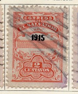 Salvador 1915 Early Issue Fine Used 2c. Optd 126170