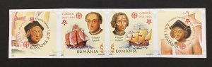 Romania 2005 #4750 Strip of 4-Imperforate,Europa 50th Anniversary, MNH.