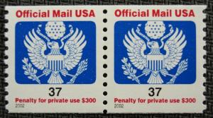 US #O159 MNH Coil Pair SCV $1.40