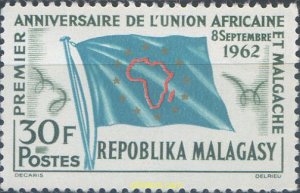 193329 MNH MADAGASCAR 1962 PRIMER ANIVERSARIO DE LA UNION AFRICANA