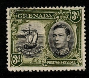 GRENADA SG158 1938 3d BLACK & OLIVE-GREEN p12½ FINE USED