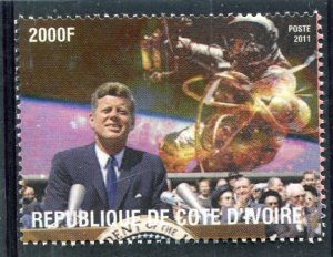 SPACE APOLLO J.F. Kennedy 1 value Perforated Mint (NH)