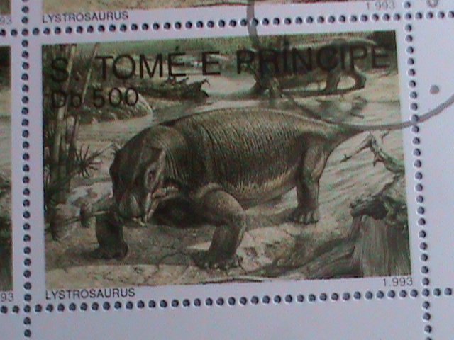 ST.THOMAS-PREHISTORY ANIMALS CTO IMPRINT BLOCK-VERY FINE WE SHIP TO WORLD WIDE