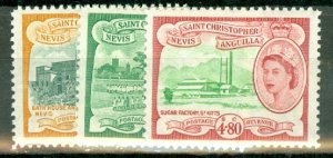 JT: St Kitts Nevis 120-134 mint CV $67.70; scan shows only a few