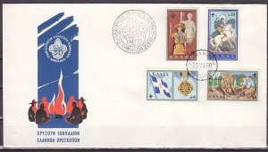 Greece Scott cat. 669-670,72,76 . Scouts Anniversary issue. First day covers, ^