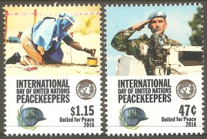 UN NY Sc# 1134 - 1135 MNH FVF Set-2 Peacekeepers Military
