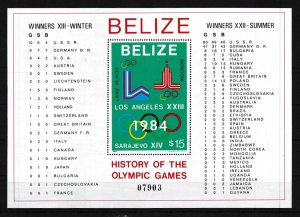 [104852] Belize 1981 History Olympic Games Lake Placid Moscow 1980 Sheet MNH