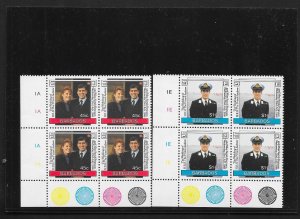 BARBADOS Sc#687-688 Complete Mint Never Hinged Set PLATE BLOCKS of 4